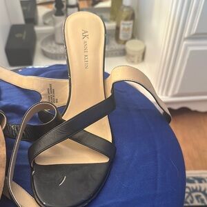 Anne Klein Women's Black and Tan Sandals